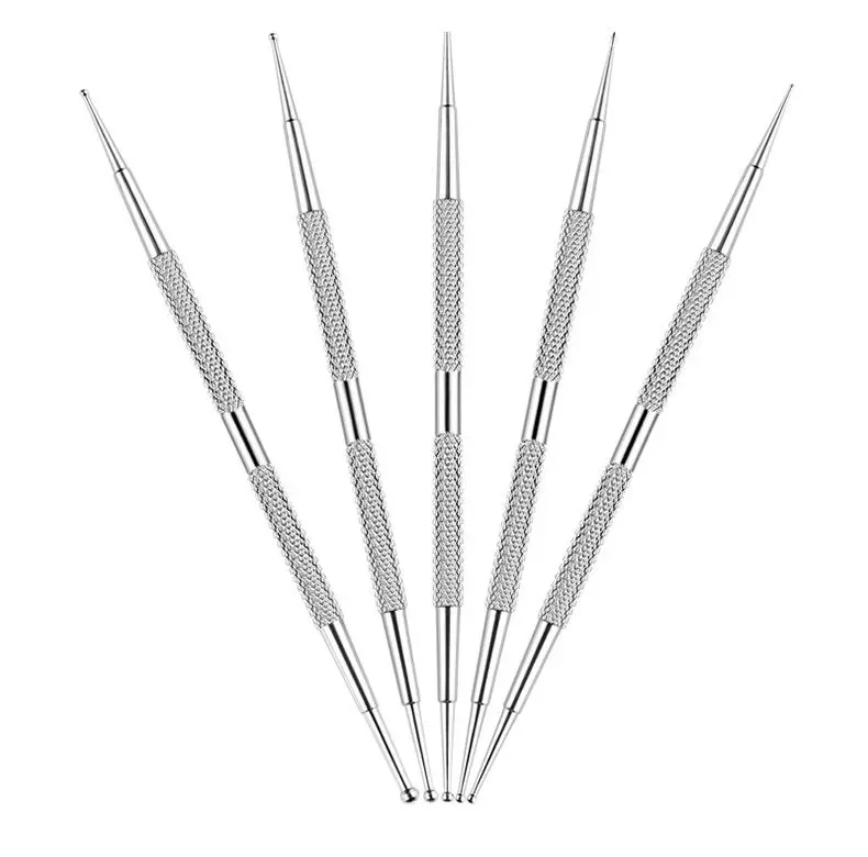 Keramik-Edelstahl-Eindrückstift, Rundkopf-Stift für Papier und Keramik, DIY-Tonwerkzeug-Set, 5-teilig – Detail 5