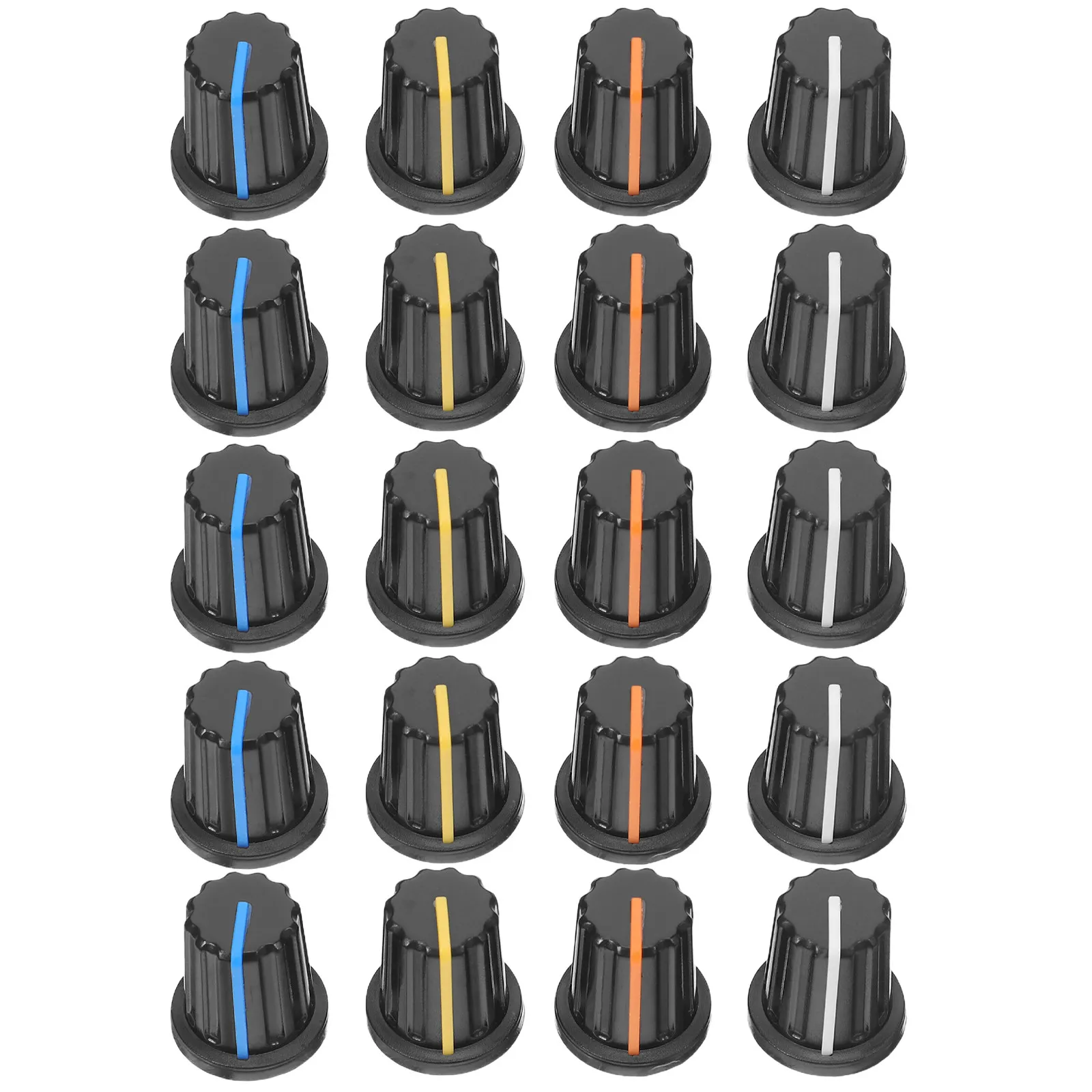 20Pcs Universal Semi-Shaft Volume Knob Plastic Potentiometer Control Knob for Dj Console Guitar Amp Speaker Encoder