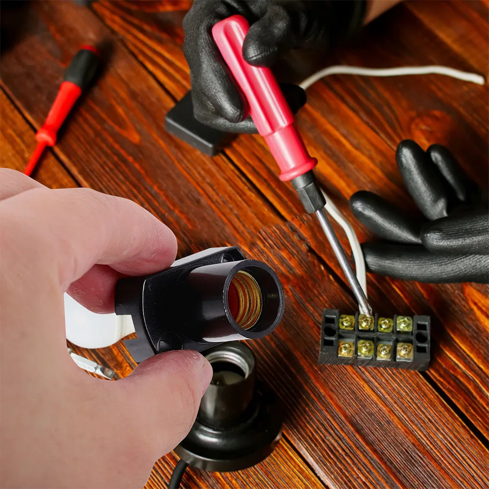 

2pcs E12 Lamp Socket Base Light Fixture Parts For Household Wall Lamp Holder Replacement Plastic Bulb Holder Simple Installation