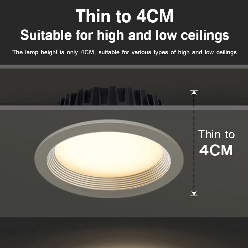 Recessed Downlight LED Ceiling Lamp Dimmable 7W 10W 12W 15W Spotlight Aluminum SpotLight For Indoor Bedroom Living Room Lighting image 5