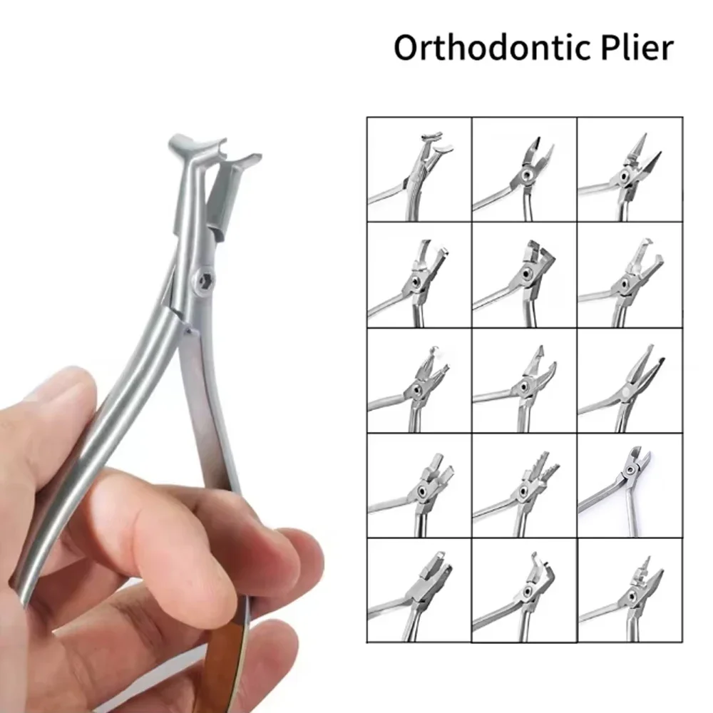 Dental Orthodontic Pliers Kit Including Lingual Wire Bending NiTi Handling Cinch Back Suturing and End Wire Cutting Tools