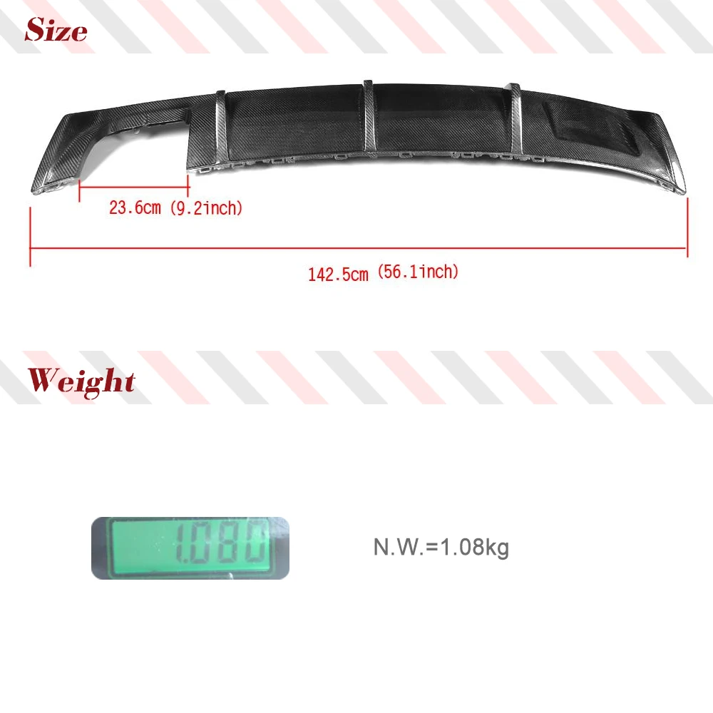 Carbon Fiber/FRP Car Rear Diffuser Lip Bumper Guard Spoiler for Audi A3 Standard Bae Sedan 8V 4 Door 2013 - 2016 Rear Body Kits view 6
