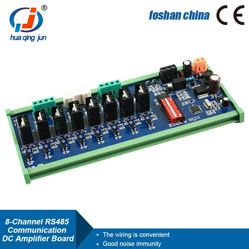 Huaqingjun 8-Channel RS485 comunicación PLC DC placa de expansión Modbus RTU protocolo para automatización