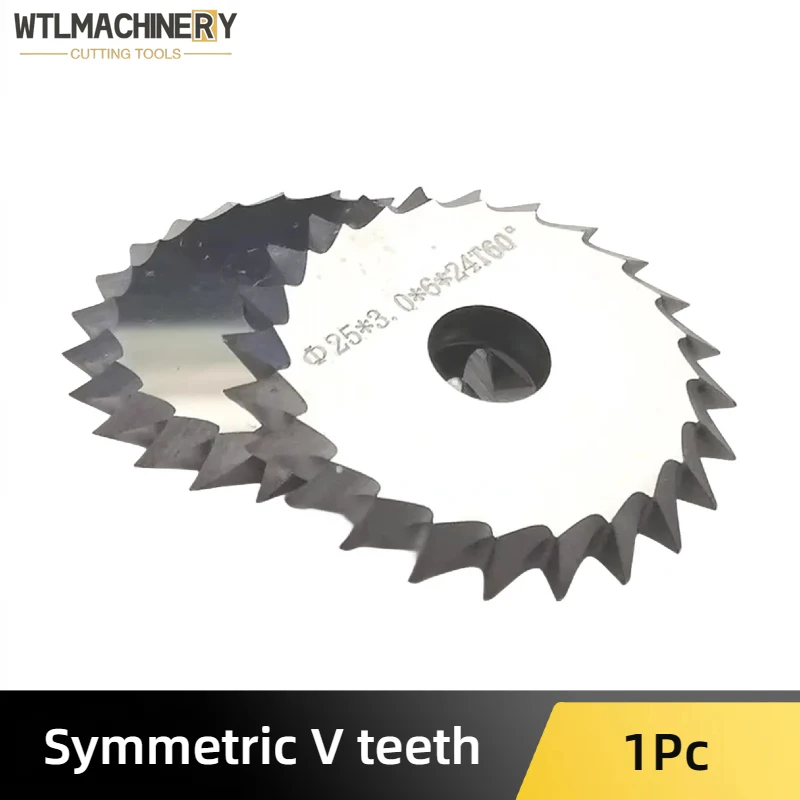 1Pc Symmetric V teeth Milling Cutter Tungsten steel V Shape Edge [Outer Diameter*Inner Diameter*Thickness(mm)*Teeth-Degrees]