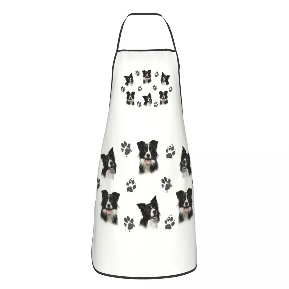 Custom Bib Border Collie Apron Men Women Unisex Adult Chef Cooking Kitchen Cute Dog Tablier Cuisine Baking