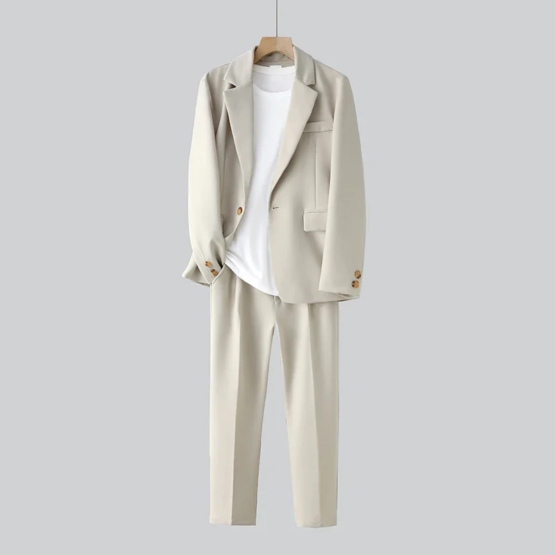 Suits for Men (blazer+ Pants) Fashion Business Casual Relaxed Leisure Port Style Solid Color Wedding Work Mens Suits 2 Piece