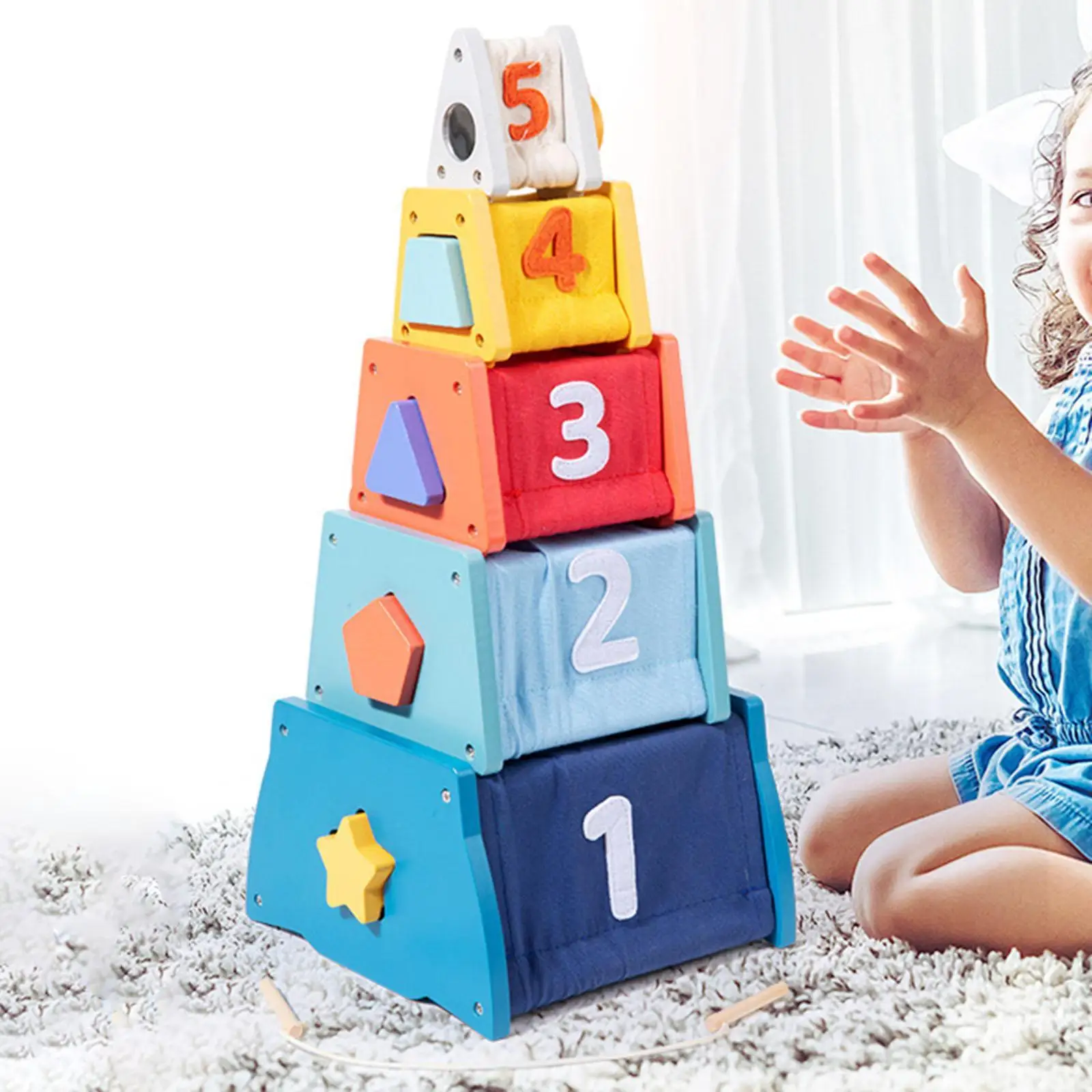 Stacking and Nesting Boxes Color Cognition for Toddlers Baby 1 2 3 Year Old