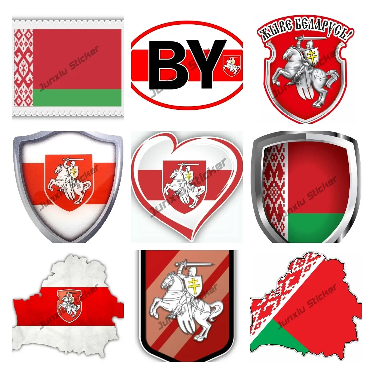 

Belarus Sticker Round Flag Sticker Belarusian National Emblem Sticker Vinyl Decal for Car Laptop Book Fridge Decals Accessories