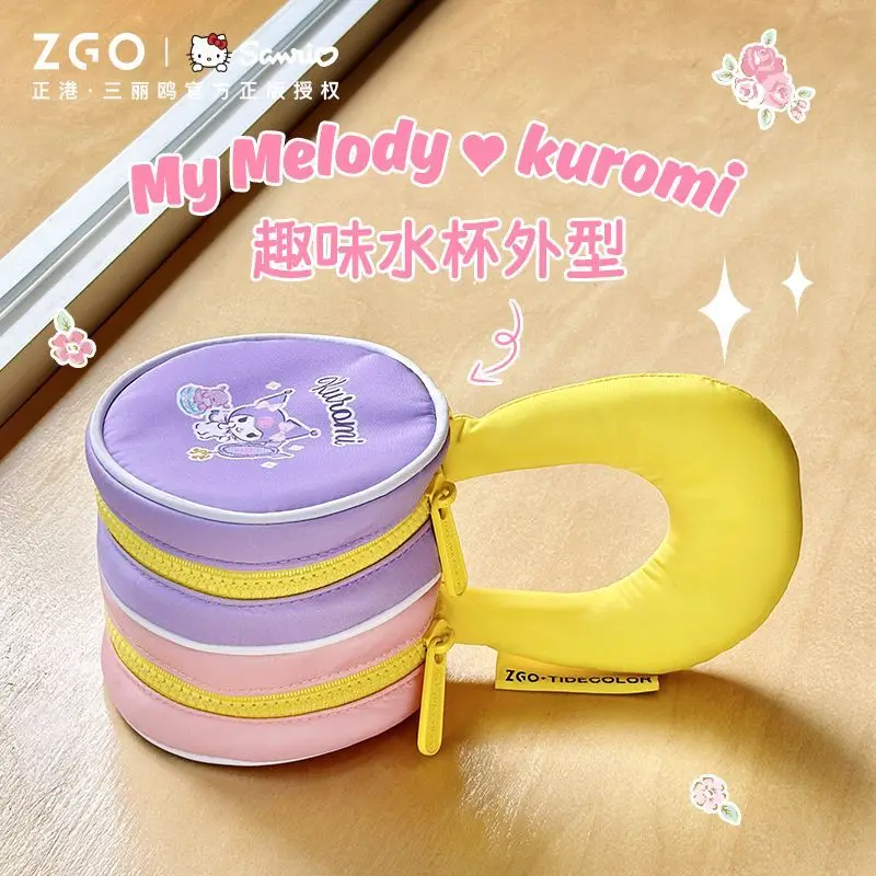 Sanriou أصيلة كورومي ميلودي حقيبة مستحضرات تجميل Ins نمط متعدد الطبقات فتاة يابانية حقيبة محمولة الصيف الملونة حقيبة صغيرة فتاة هدية