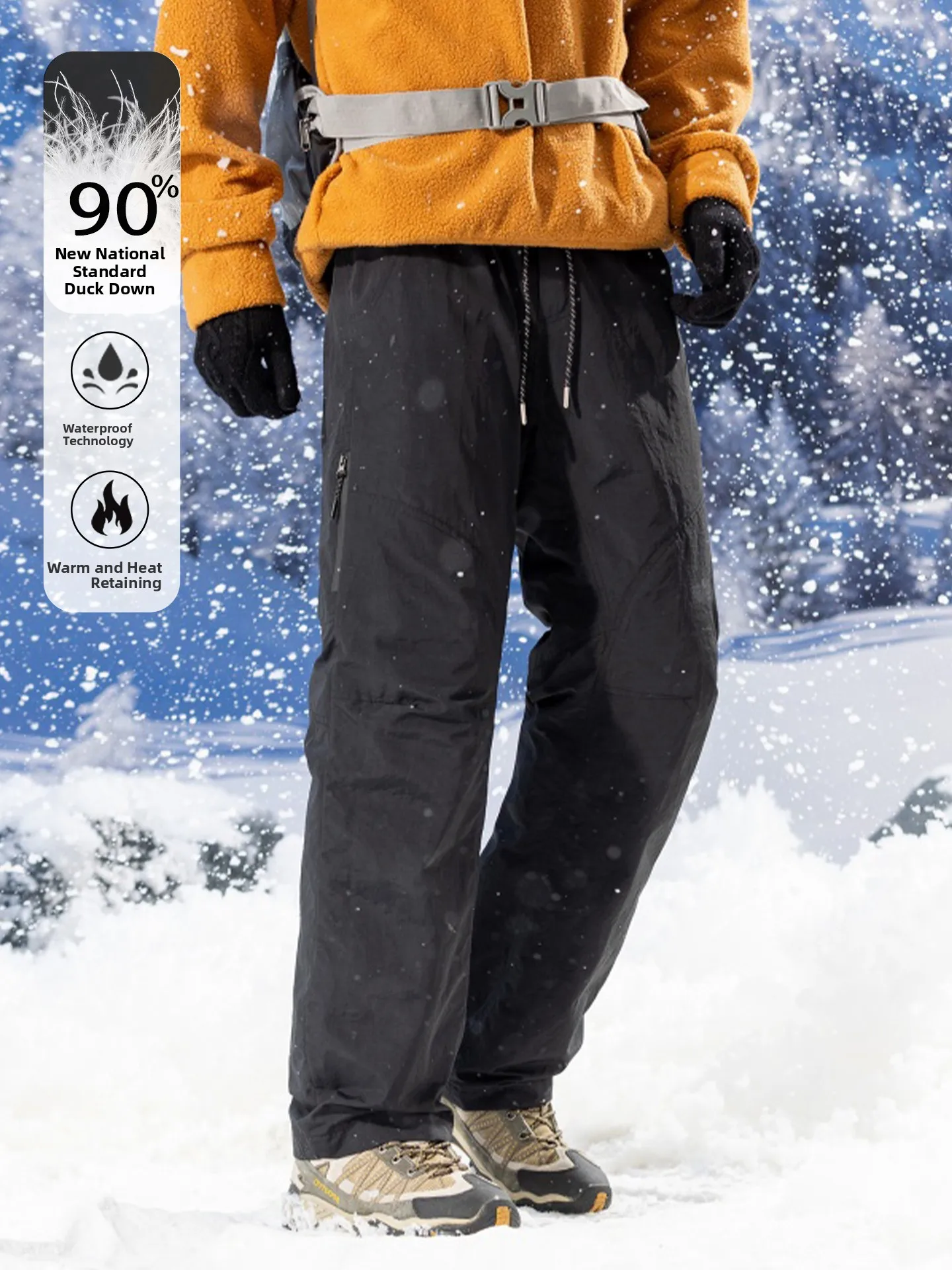 

Мужские пуховые зимние брюки для активного отдыха, ультратеплые, для экстремально холодной погоды, для катания на лыжах; женские утепленные зимние брюки для экстремально холодной погоды.