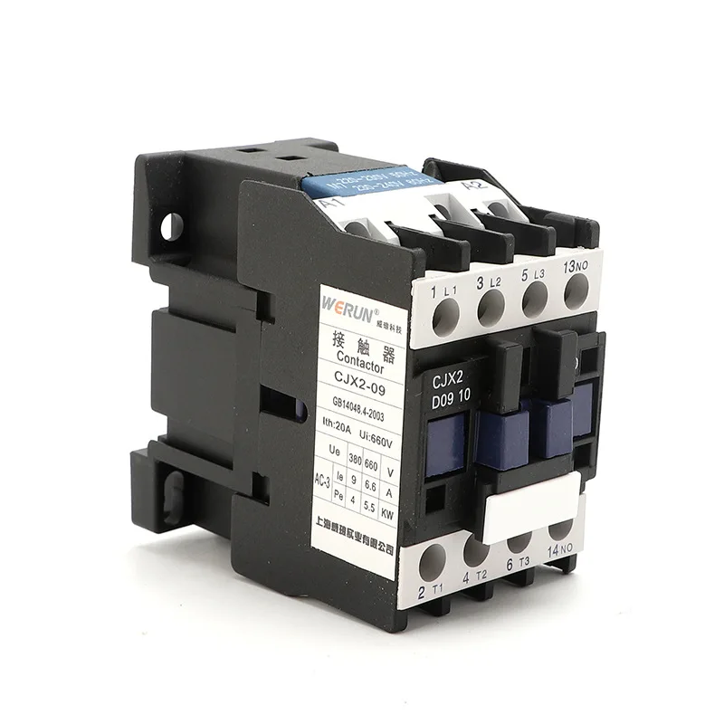 CJX2 LC1 AC Contactor 18A 25A 3 Phase 3-Pole NO Coil Voltage 220V 380V 50/60Hz Din Rail Mounted 3P+1NO Normal Open