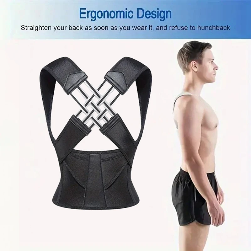 Back Brace Posture Corrector for Women and Men, Shoulder Straightener Adjustable Full Back Support Upper and Lower