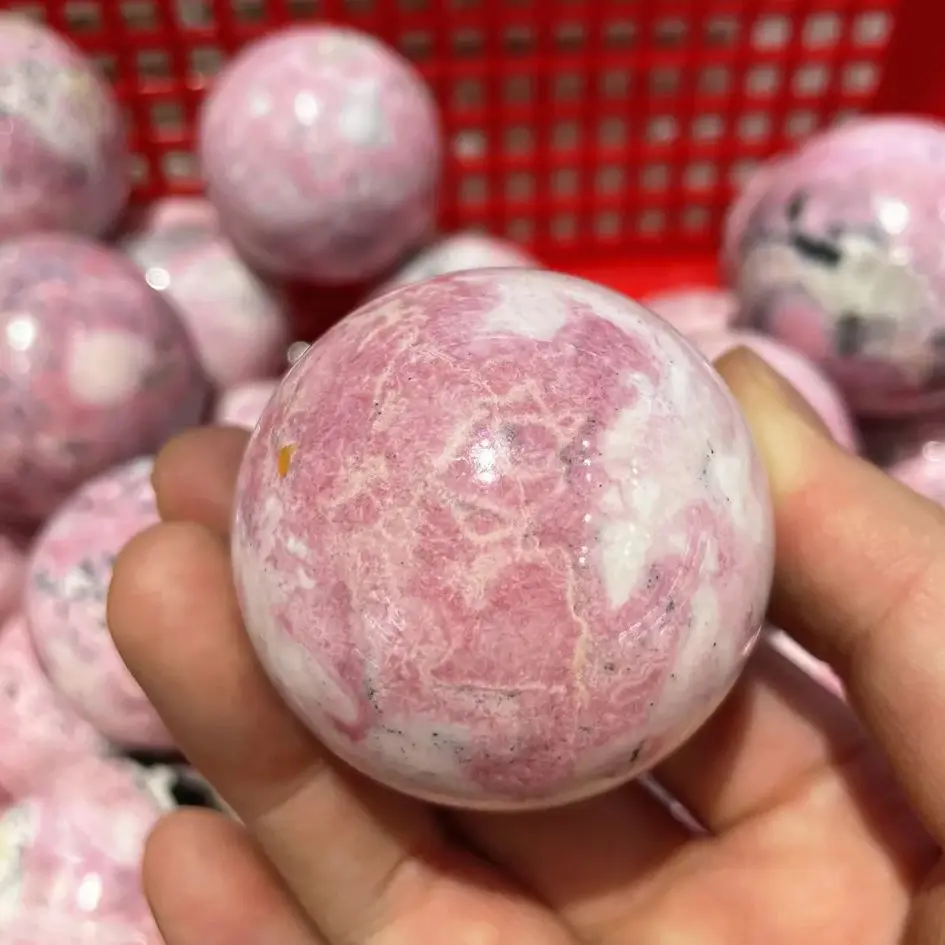 

4.5-5.5cm Natural Gemstone Peruvian Rhodochrosite Mineral Crystals Ball Sphere Precious Collections Symbol Of Love Original Gift