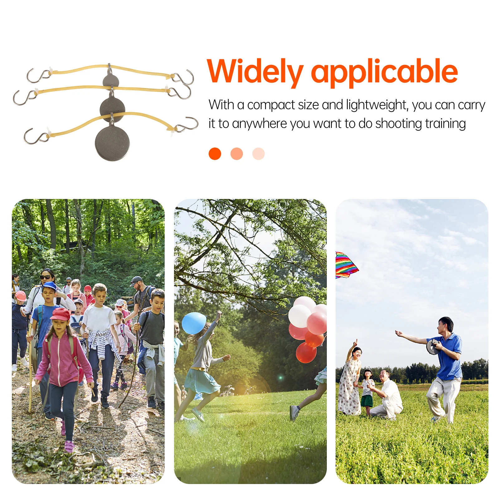 

1 set with Rubber Band Hanging Targets Stainless Steel Range Durable Compact Training Tools for Bow Arrow