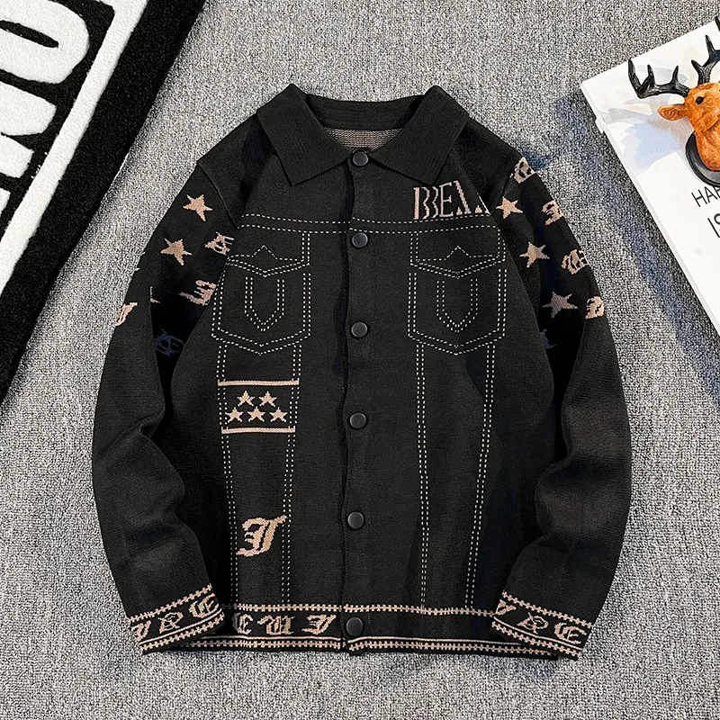 Cleanfit Men's Open Cardigan Sweater Loose Lazy High-End Knitted Jaet Korean Sle Casual Wear Comfortable Long Sve