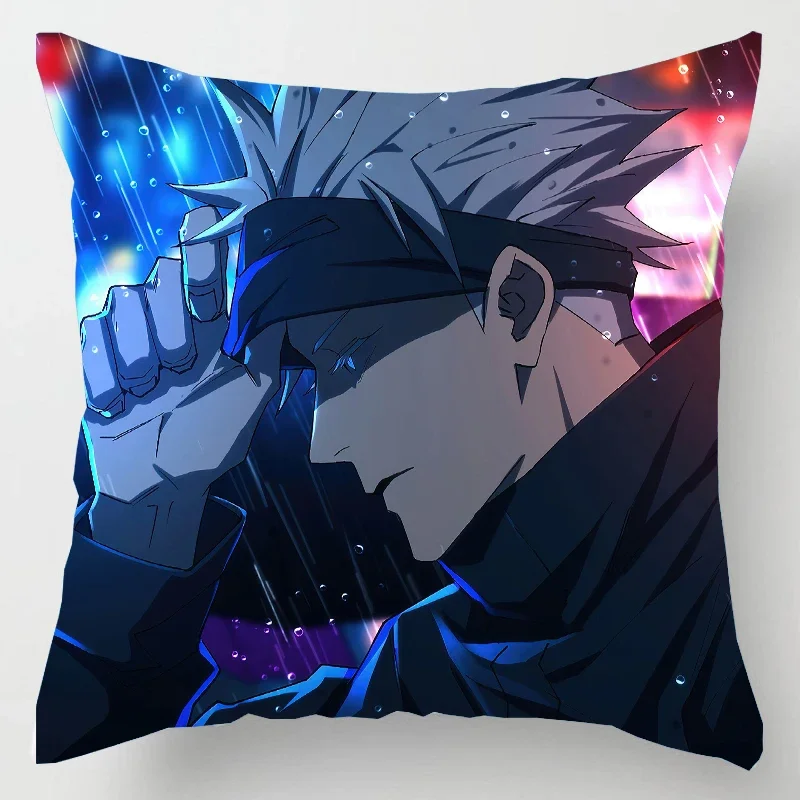 Anime Jujutsu Kaisen Itadori Yuji Cushion Cover Pillowcases Gojo Satoru Throw Pillow Case for Home Decor Sofa Car Pillow Covers