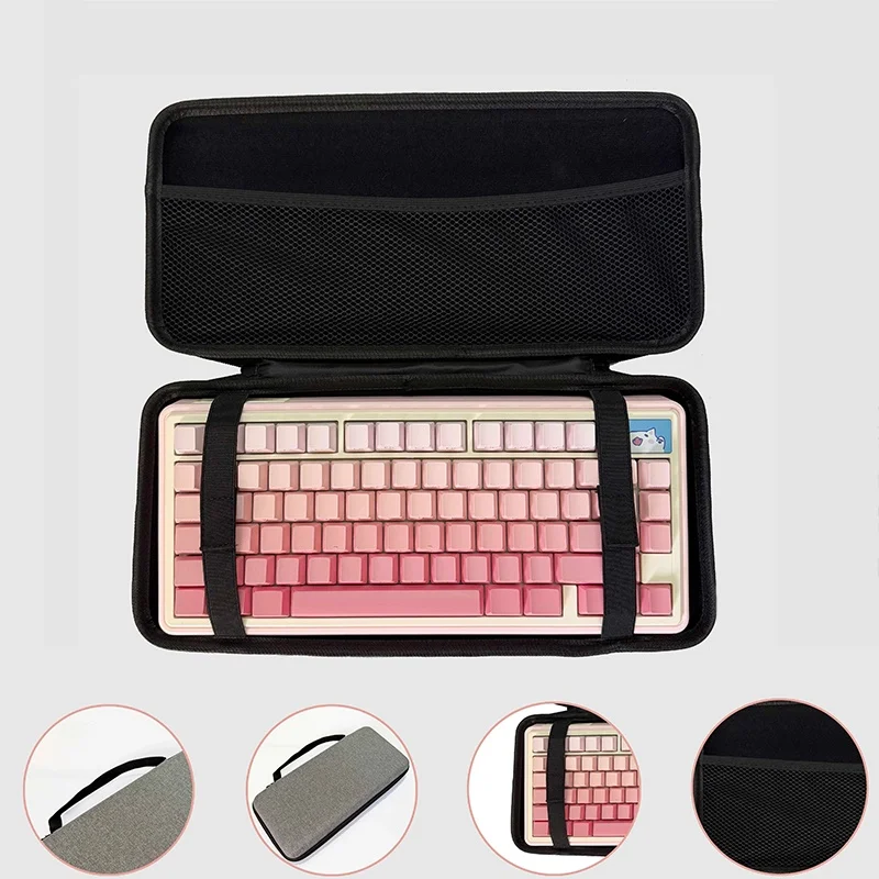 Mechanical Keyboard Dustproof Storage Bag EVA Hard Water-Resistant Case For 61/68/75%/TKL/98%/Full-Size Keyboards Travel Pouch