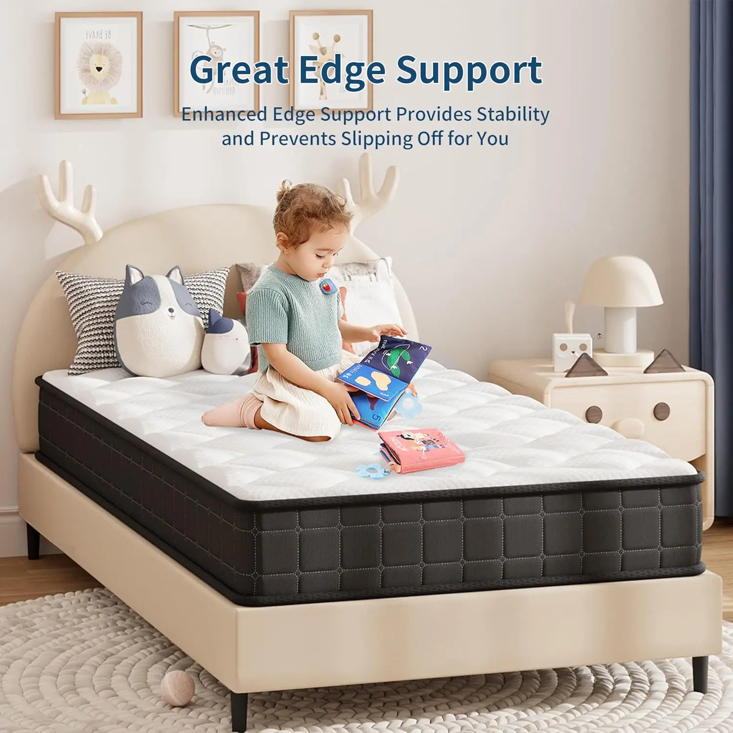 مرتبة كاملة الحجم 6 بوصة مرتبة هجينة سرير كامل في صندوق رغوة الذاكرة ونابض جيب فردي لعزل الحركة P