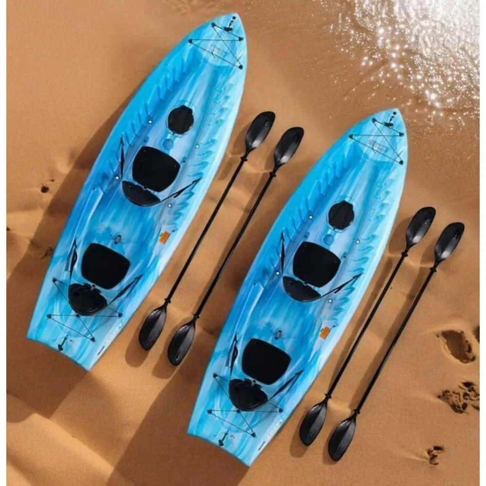 Envoy 106 Tandem Kayak with Two Paddles Included Perfect for Adventure Water Sports 2 PACK Boating Kayaking 2 adjustable quick