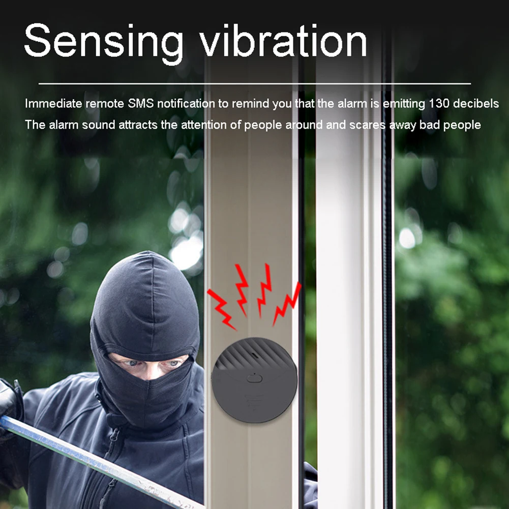 Wifi Vibration Alarm Graffiti Anti-Theft Alarm 130dB Door And Window Alarm Use Tuya Smart App  Wifi Tuya Anti-theft alarm