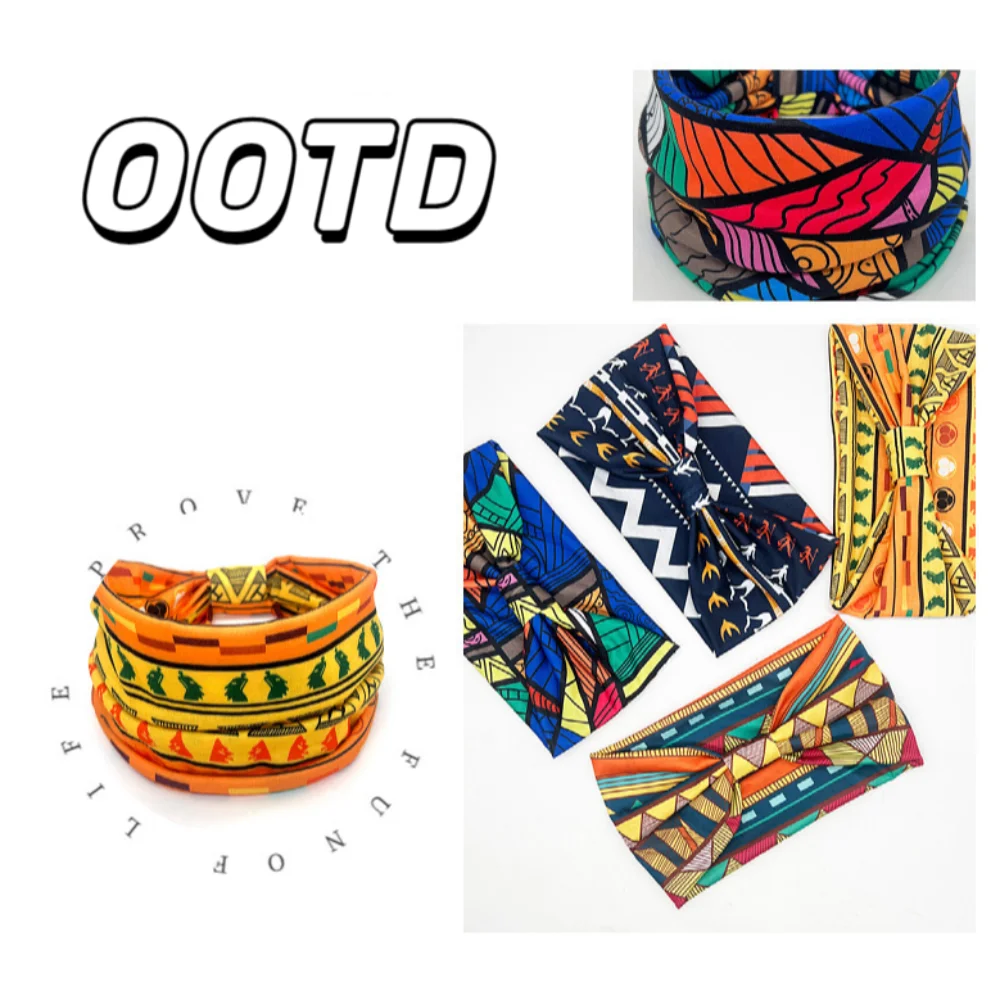 Модная нескользящая повязка на голову с африканским узором и принтом, женская эластичная повязка для волос для салона, спортивный аксессуар, повязка на голову
