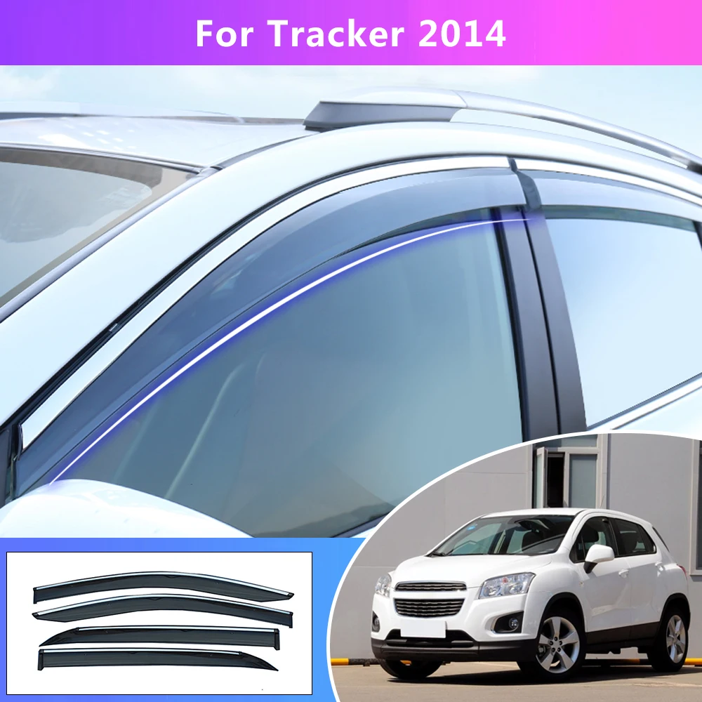 Window Sun Rain Visor Weather Shield Deflector Guard For Chevrolet TRAX 2014 Awnings Car Styling Auto Accessories 4pcs Plastic