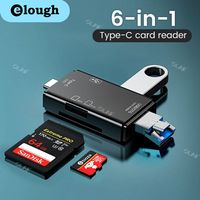 Elough Card Reader Usb 3.0 Type C to SD Micro SD TF Memory Card for PC Laptop Phone High Speed 6 in 1 Multi Memory Card Reader