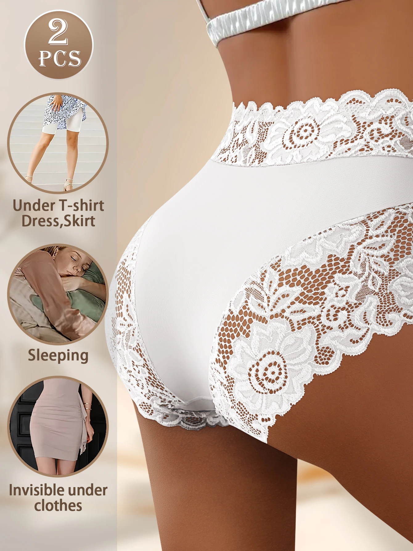 4 stks/set Kant Katoen Patchwork Holle Slipje Dames Slips Effen Kleur Sexy Bloemen Holle Damesslips Damesondergoed