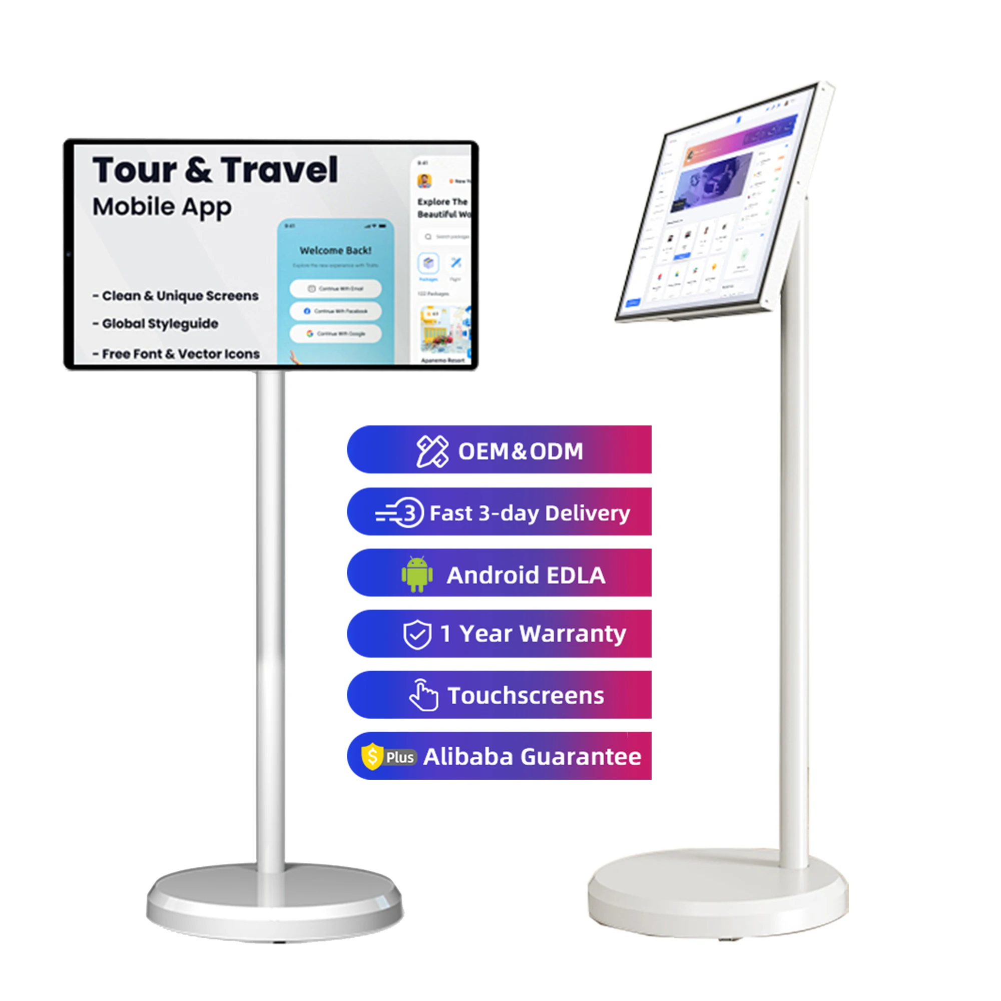 

21.5 Inch Interactive Smart Display Screen Built in Speaker Portable Tv 1080P Gaming Monitor Android 13 Smart Tv on Wheels