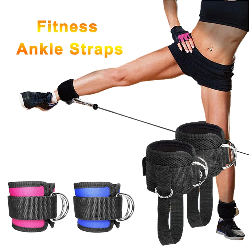 Fitness Ankle Straps Adjustable D-Ring Foot Support Cuffs Gym Gluteus Leg Strength Workout Accessory Ankle Support Pad Men Women