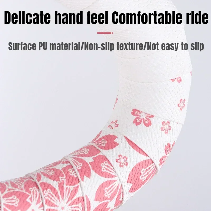 Road Bike Handlebar Tape Sakura Pattern Comfortable Bicycle Handle Cover Strap Speed Racing Shock Absorber Handlebar Strap Tapes