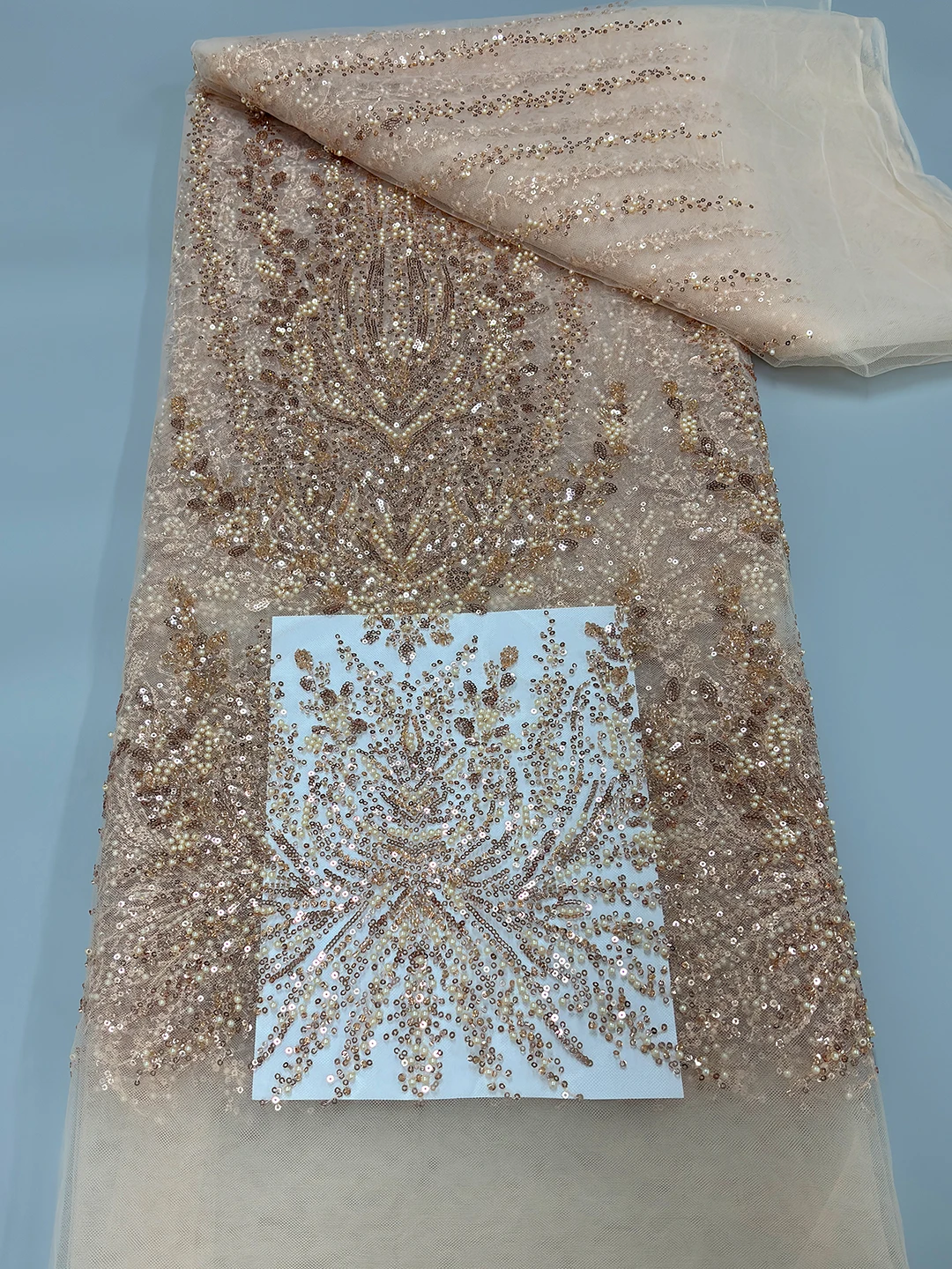 

African Lace Fabric 2025 Sequins Beaded Embroidery Groom Nigerian Bridal High Quality French Tulle Lace Fabric For Wedding Dress