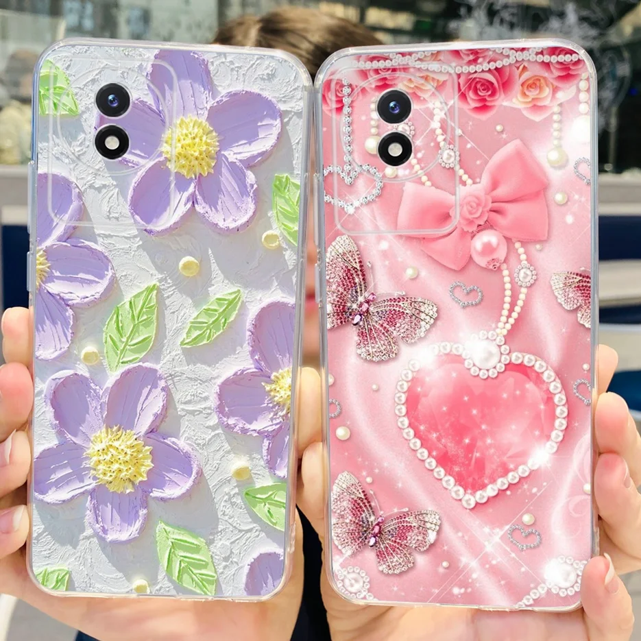 Funda de silicona blanda para Vivo Y02, carcasa pintada de lujo, Y02A, Y02t, Y02t Y 02 A VivoY02, VivoY02t