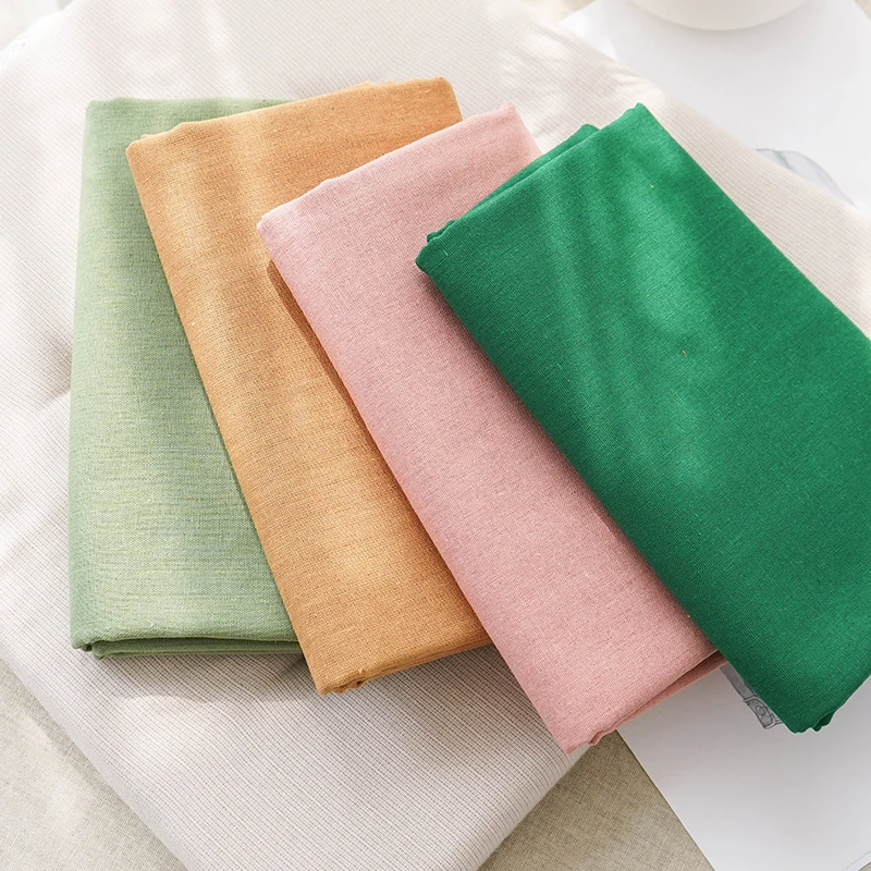 0.5/1/2 Yard Cotton Linen Fabric Colorful Patchwork Seam Material Solid Color DIY Curtain Home Textile Tablecloth Sewing Fabric