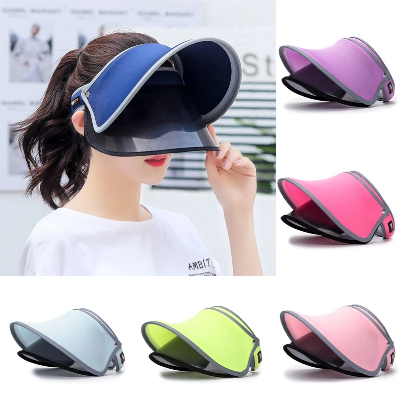 Adjustable UV Protection Female Cap Packable Empty Top Hat Summer 2 Layers Wide Brim Sunglasses Caps Women Beach Sunscreen Hats