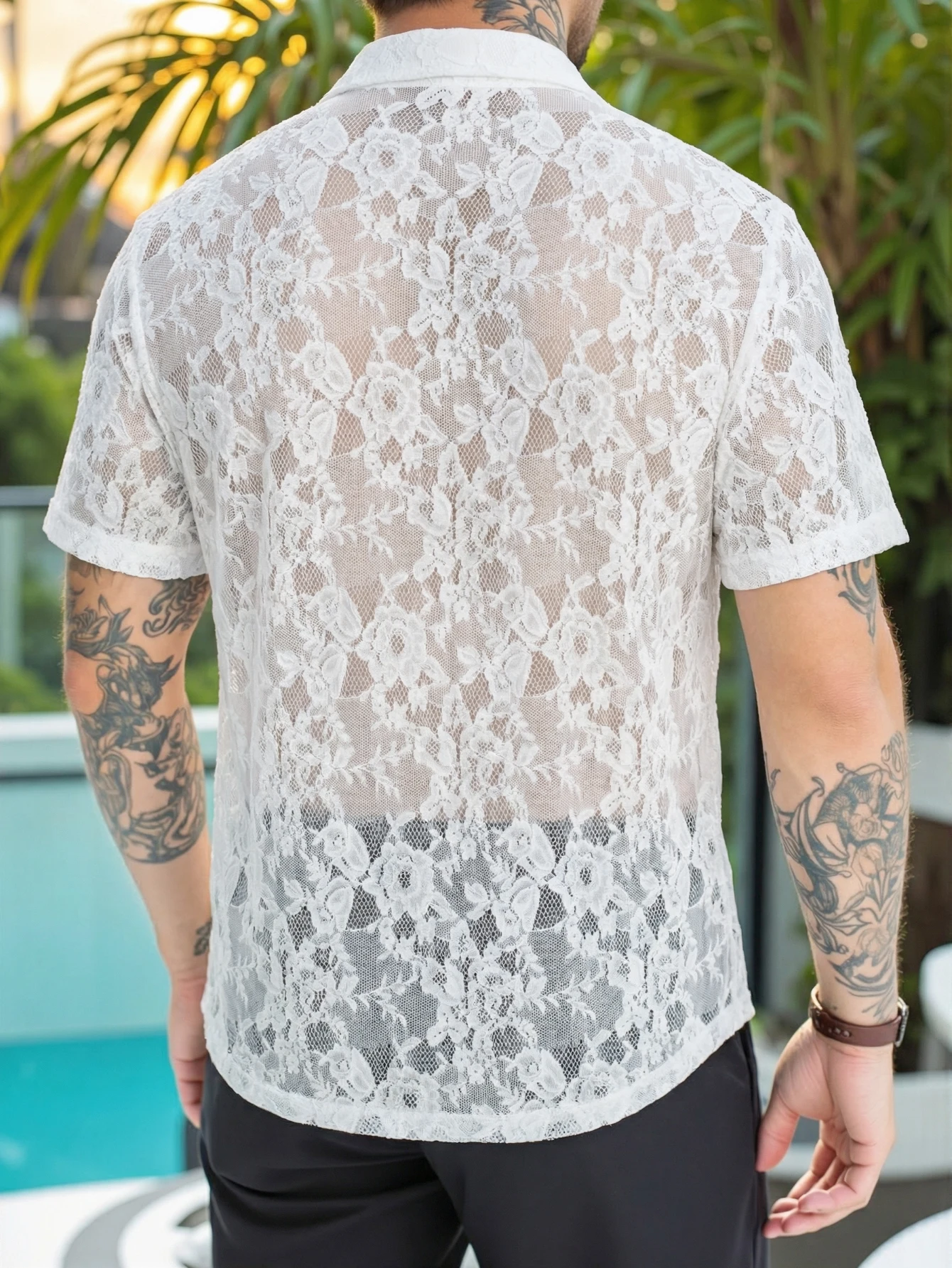 

New Men's Shirts Fashion Stripes Print Short-sleeved Tees Summer Tops Men Turn-down Collar Button Casual T-shirt Clothing