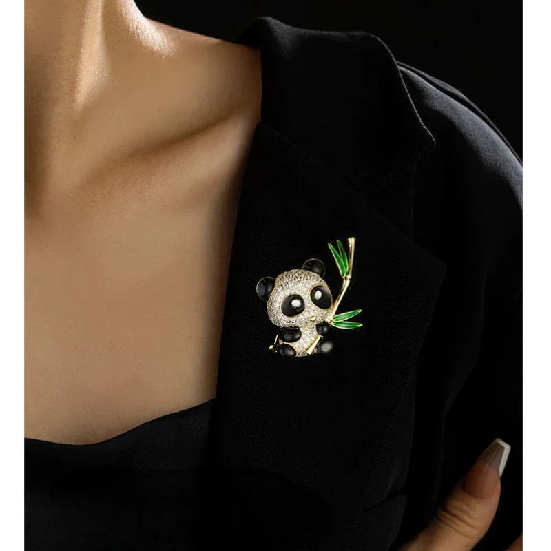 

Сияющая бамбуковая брошь U Panda для женщин и мужчин, модный аксессуар, новый подарок в китайском стиле