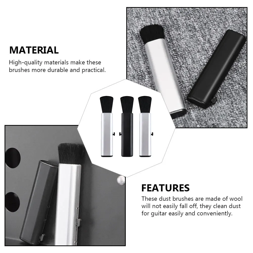 

Comfortable Wool Guitar Cleaning Brushes 3Pcs Foldable Dust Remover Tools For Guzheng Ukulele Piano