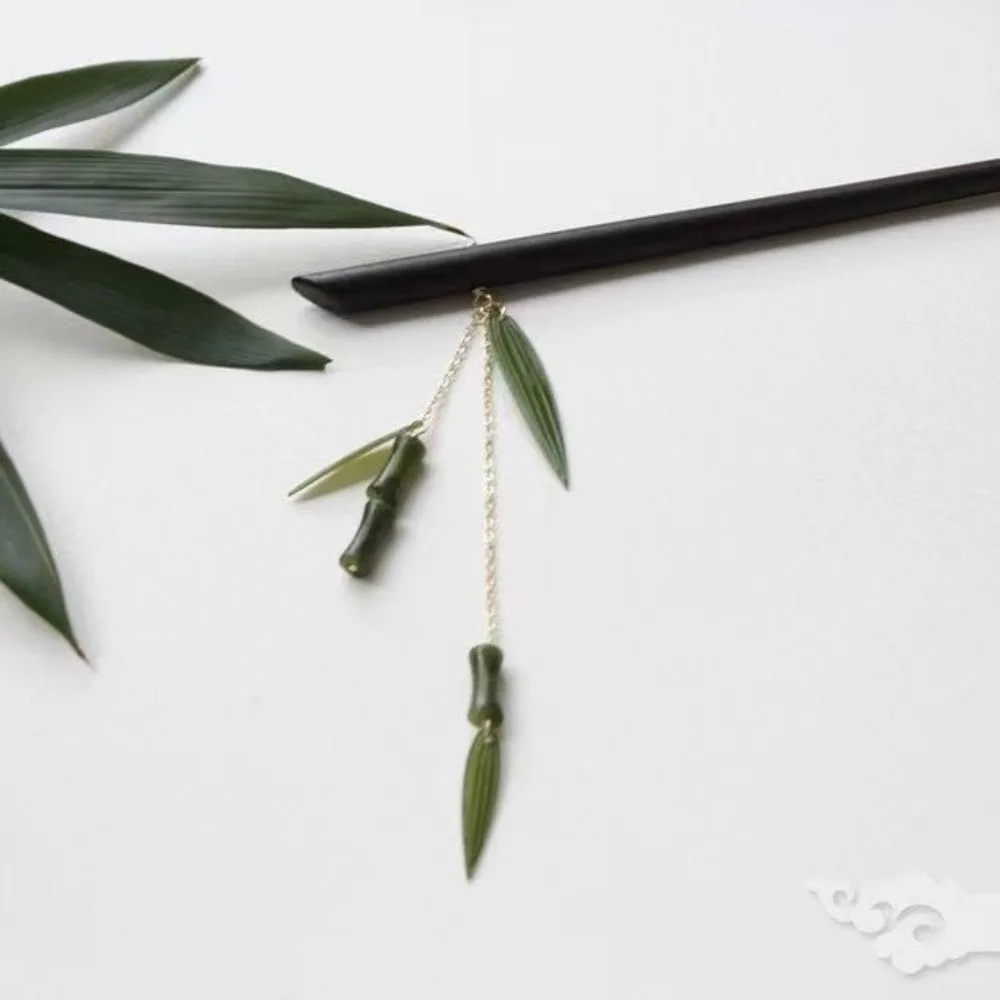 Épingle à cheveux de style chinois pour femme, anciers à cheveux Hanfu, fourche à cheveux féminine, accessoires en bois à pampilles, mode prairie traditionnelle, élégant