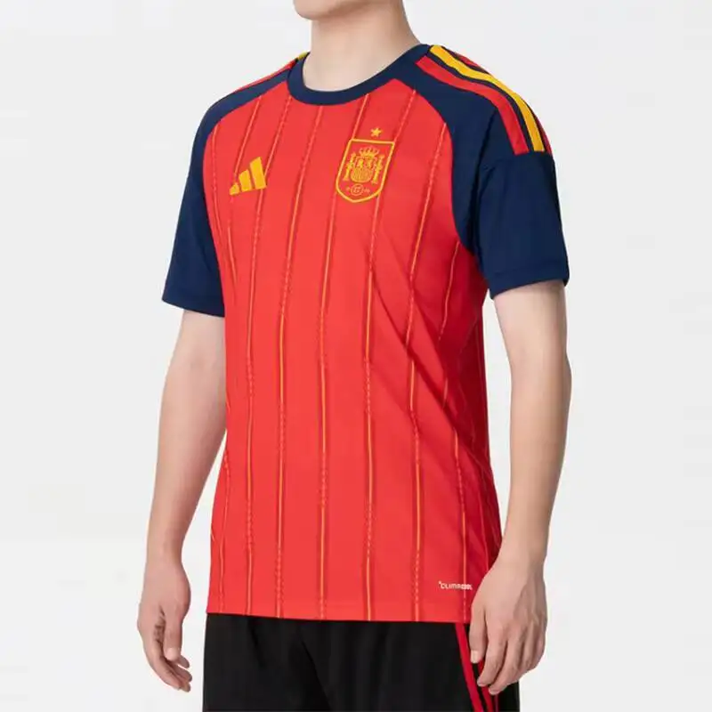 Camiseta de fútbol Adidas de la selección nacional española para hombre, transpirable, de secado rápido, manga corta, JN4390