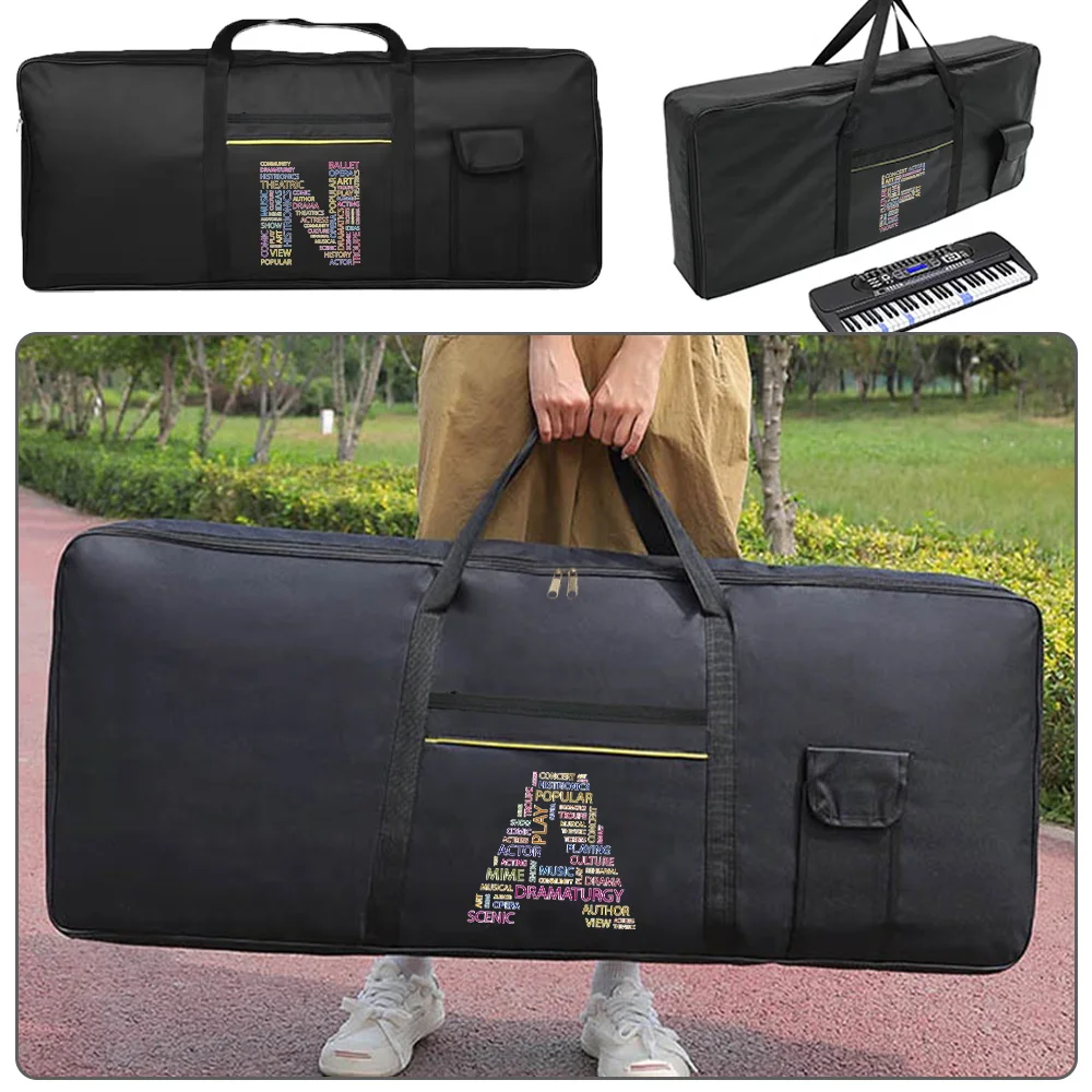 

New 61 Keys Text Pattern Serie Electronic Organ Bag Waterproof Dustproof Package Bags Portable Electronic Keyboard Bag