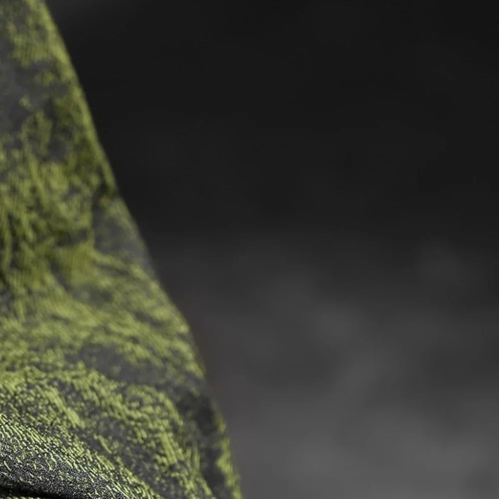 

Moss Green Black Jacquard Fabric Gradient Texture Jacket DIY Coat Windbreaker Wide Leg Pants Suit Designer Sewing Material Cloth