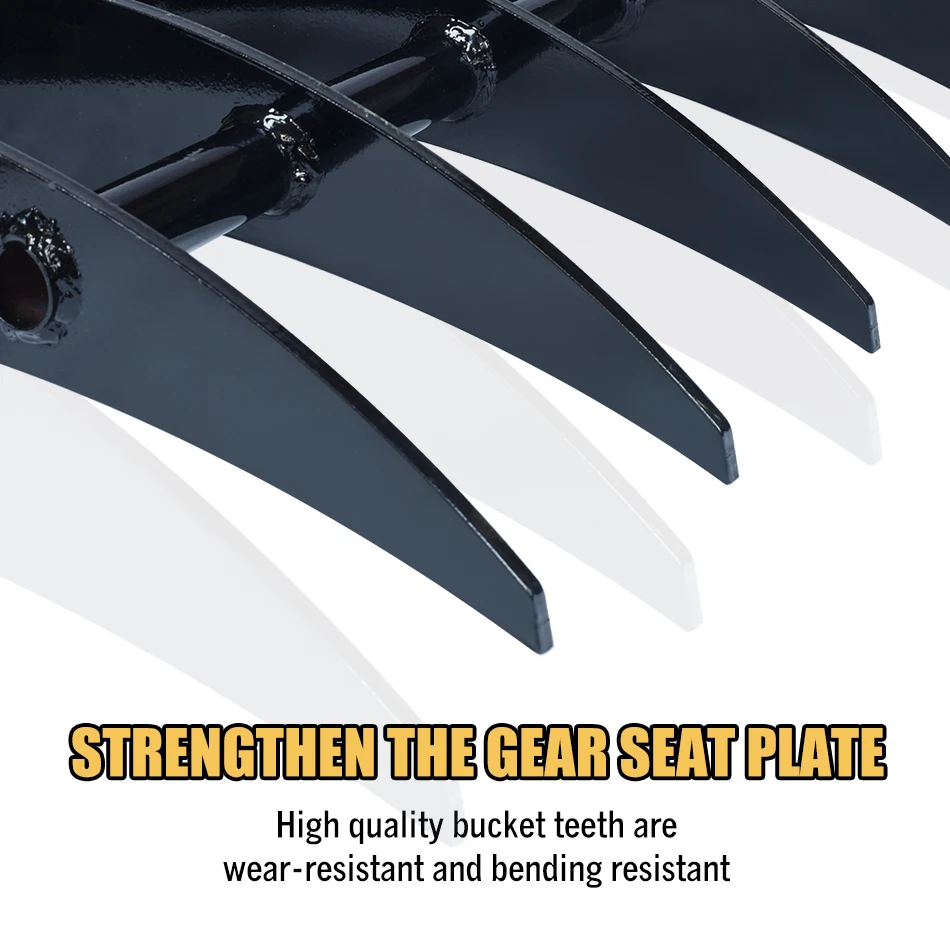 Mini Excavator Rake Black Steel Five-tooth Rake Land Shredder Excavator Accessory Suitable For 0.8-3 Ton Excavator Free Shipping