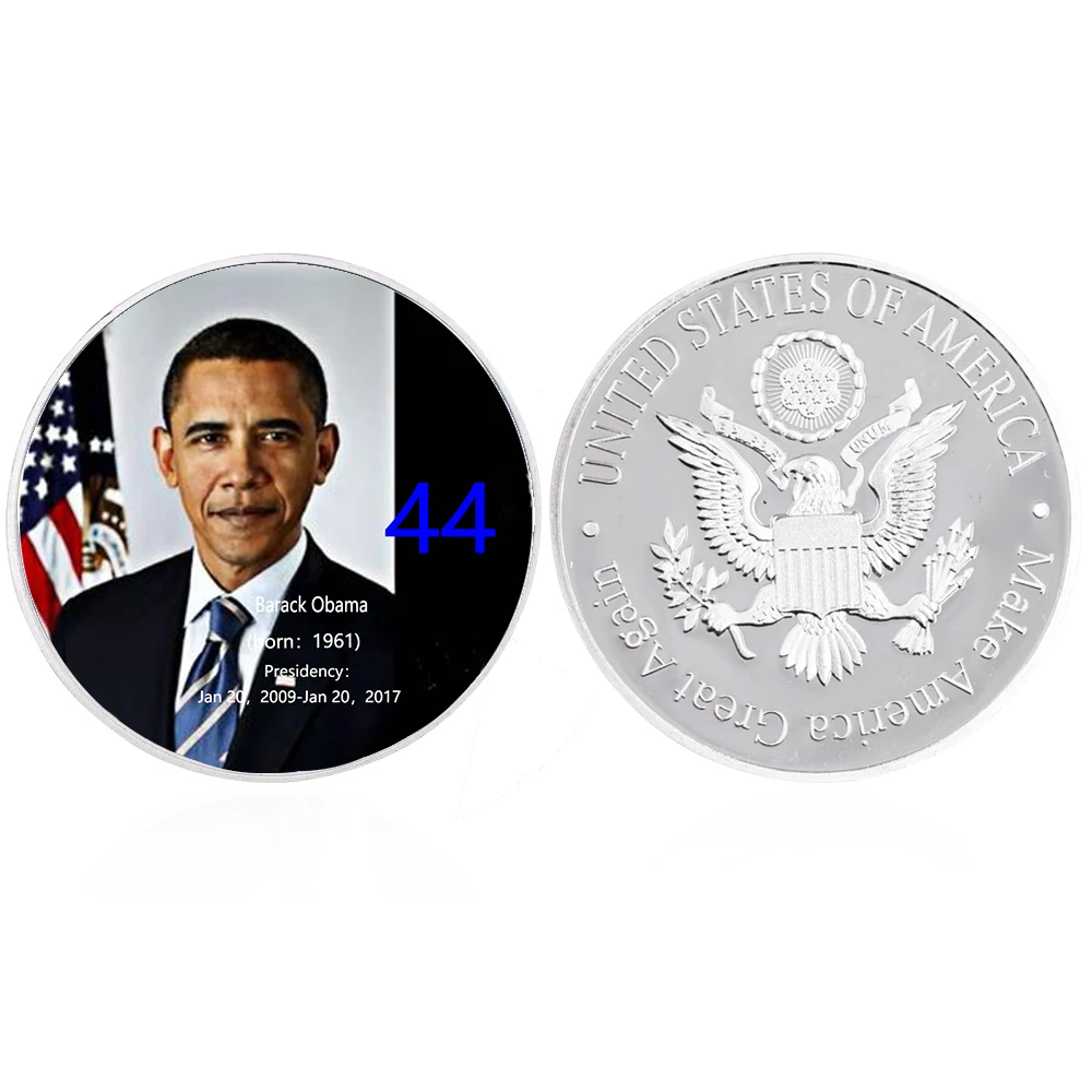 New 46 US Presidents Commemorative Coins Silver Plated Badges Craft Commemorative Coins Collectibles Gifts