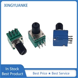 3PCS RK097G Dual 6-Pin B10K B20K B50K B100K B500K A20K A50K C50K C100K C500K Car Audio Volume Potentiometer Plastic Handle 10MM