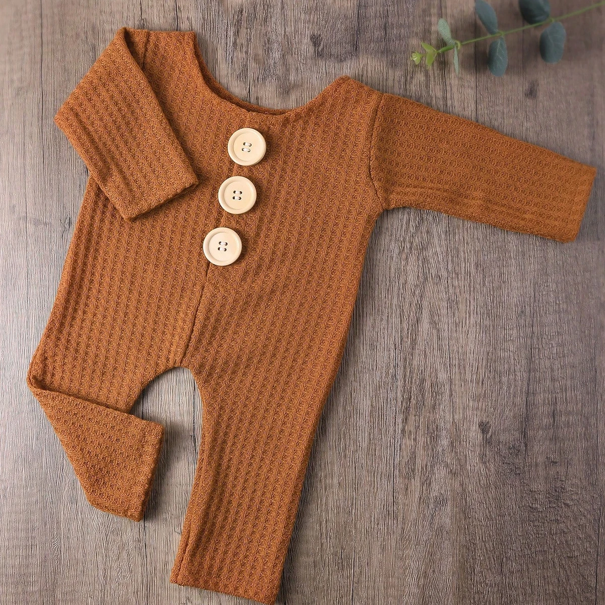 Ylsteed Newborn Boy Photography Oufits Buttons Footed Jumpsuit Infant Photography Props