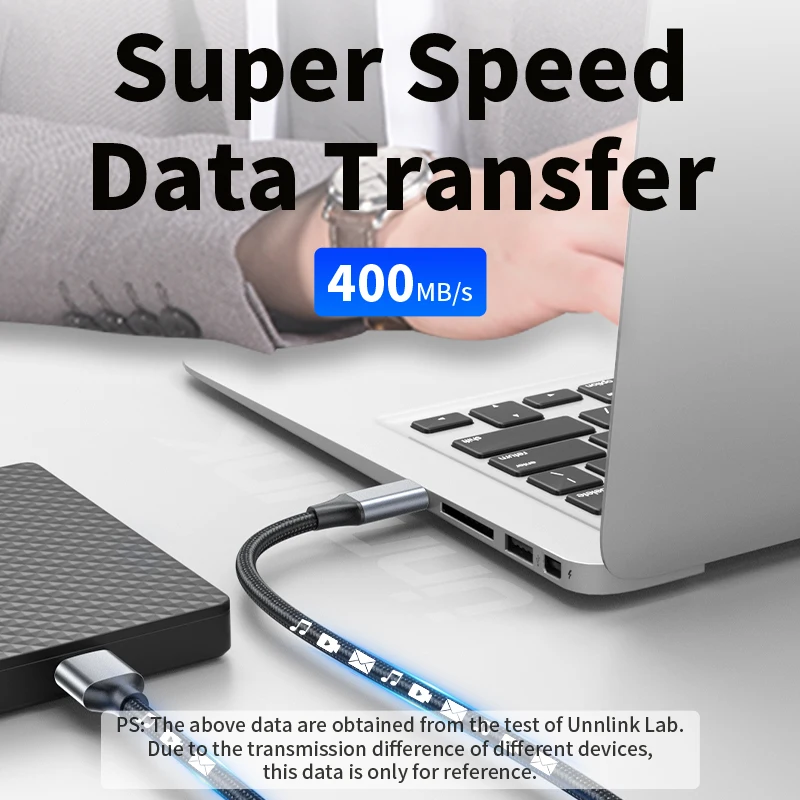 Unnlink USB C vers Micro B 3.0 câble cordon de synchronisation de données rapide type-c Micro B disque dur Mobile HDD SSD câble pour Macbook Pro Mini