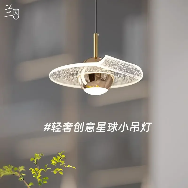 Modern Simple Bedside Chandelier Light Luxury Bedroom Hanging Wire Lamp Background Wall Decoration Entrance Atmosphere Lamp
