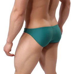 Troncos de natação masculinos sexy roupa de banho biquíni cintura baixa cuecas de natação maiô beachwear maiô praia malha bolsa surf wear