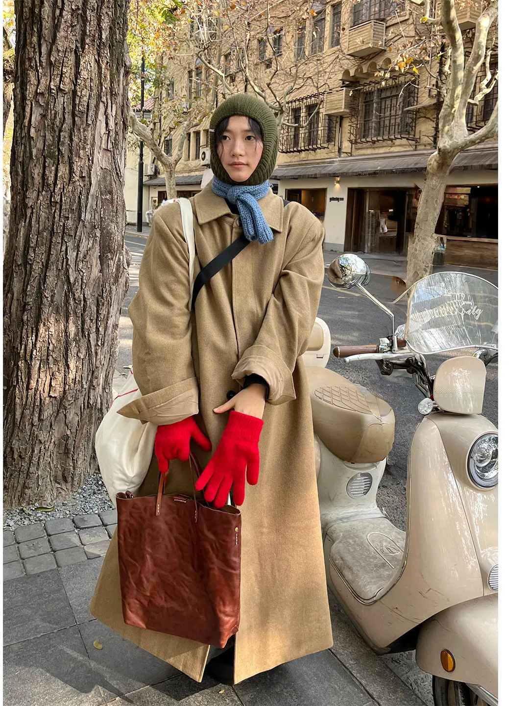 

Винтажное длинное свободное шерстяное пальто с цветными вставками, повседневное, с хлопковой подкладкой, широким отложным воротником, на пуговицах, женская молодежная верхняя одежда